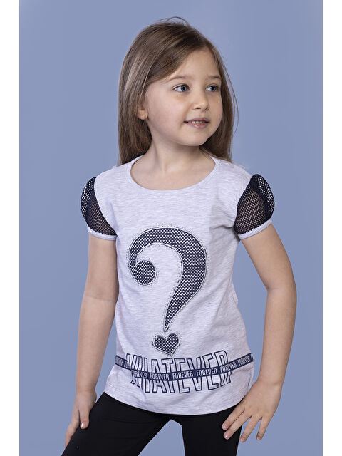 Toontoykids Kız Çocuk Nakışlı Taş İşlemeli Tişört