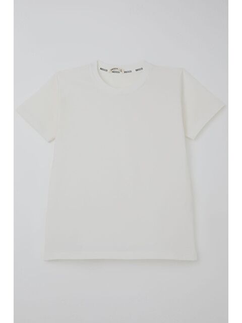 Breeze Erkek Çocuk Tişört Basic Ekru (9-14 Yaş)