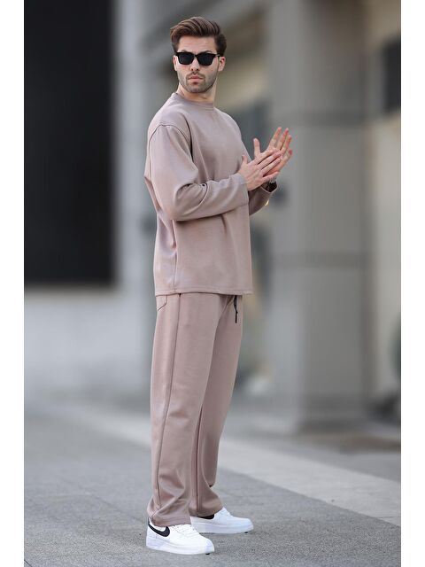 Madmext Bej Basic Uzun Kollu Eşofman Takımı 5960 - S000445055-19928