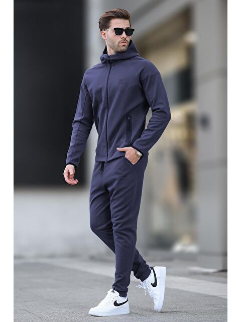 Madmext Kapüşonlu Lacivert Erkek Eşofman Takımı 7201 - S000445051-21164