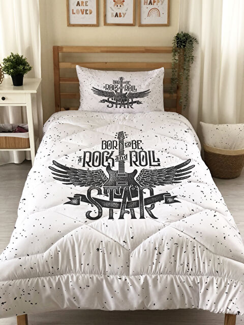 Evmila Çift Taraflı Desenli Kapitone Yorgan Tek Kişilik Kişilik Uyku Seti Çarşafsız - S000274760-23173