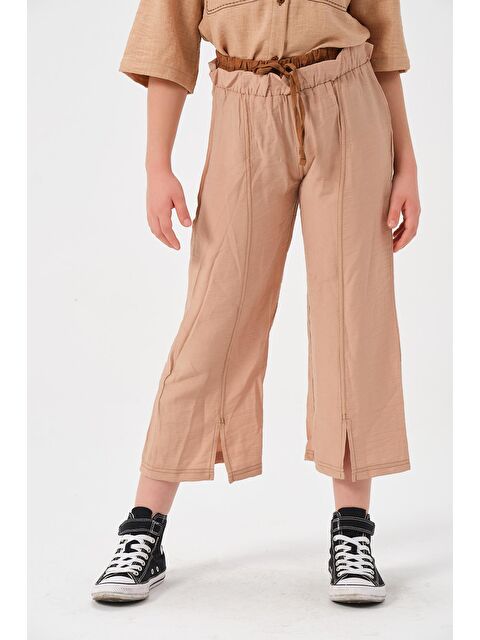 JAZZİEE Genç Kız Çocuk Kemer Garnili Kapri Boy Pantolon - S000315726-19928