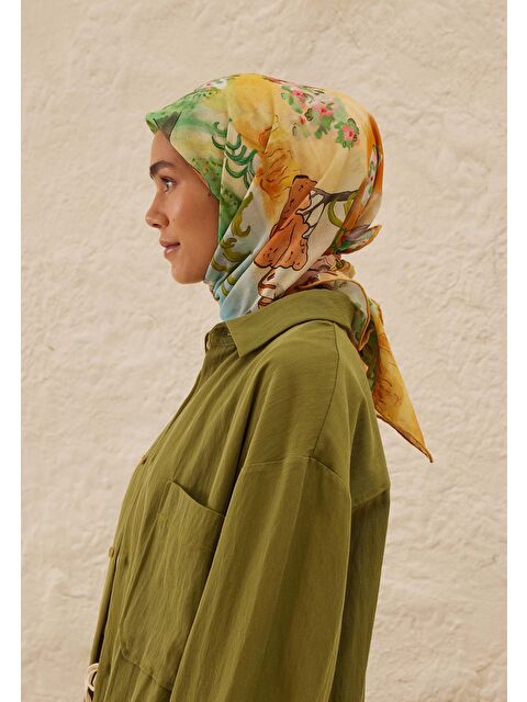 Fresh Scarfs Nora Desen Pamuk Vual Eşarp Turuncu - S000459514-20008