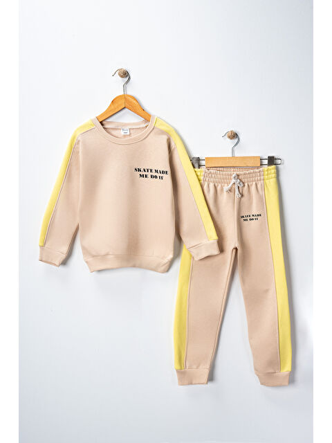 Harika Kids Erkek Çocuk Basic Model 3 İplik Şardonlu Kalın Eşofman Takımı - S000263563-20065