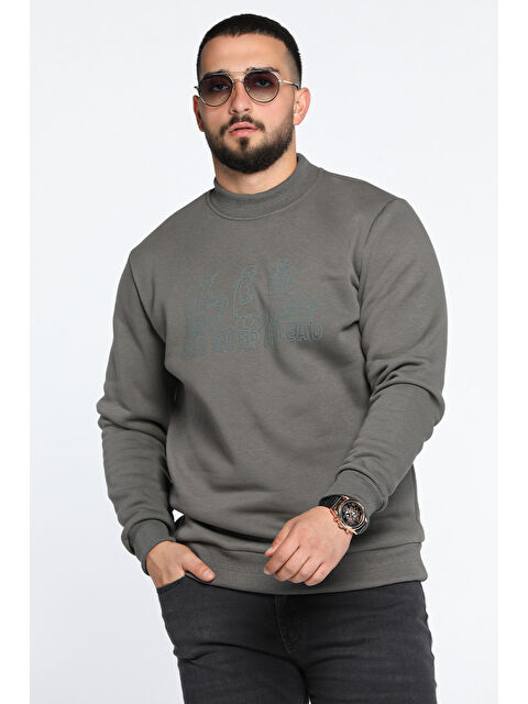 Mishar İtalia Erkek Ön Baskılı Şardonlu Üç İplik Sweatshirt - S000308947-33408