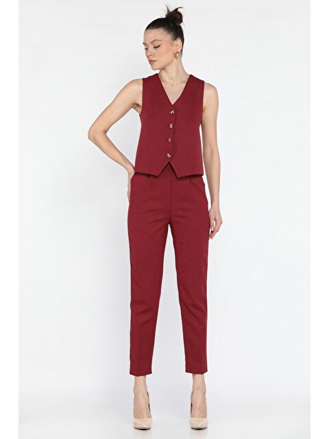 Gülseli Kadın Düğme Detaylı Astarlı Yelek Pantolon İkili Takım - S000368410-19951