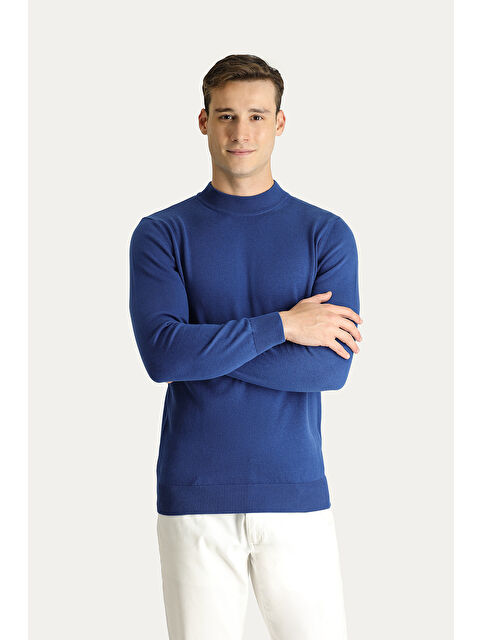 Kiğılı Bato Yaka Regular Fit Pamuklu Triko Büyük Beden Kazak - S000404889-23093