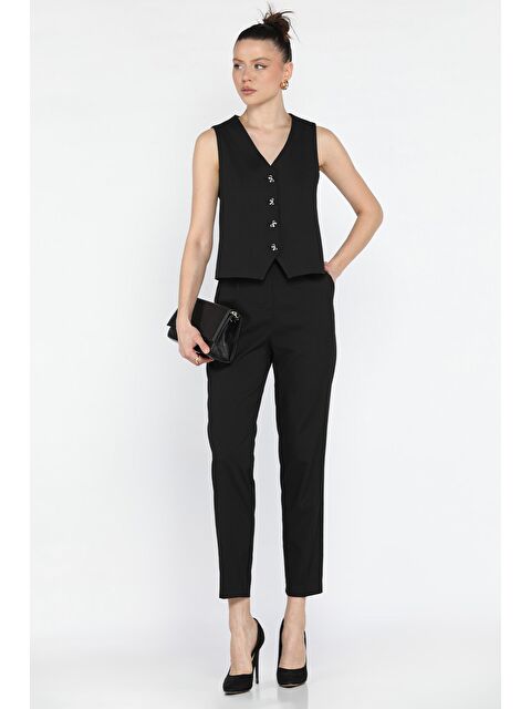 Gülseli Kadın Düğme Detaylı Astarlı Yelek Pantolon İkili Takım - S000368410-19351