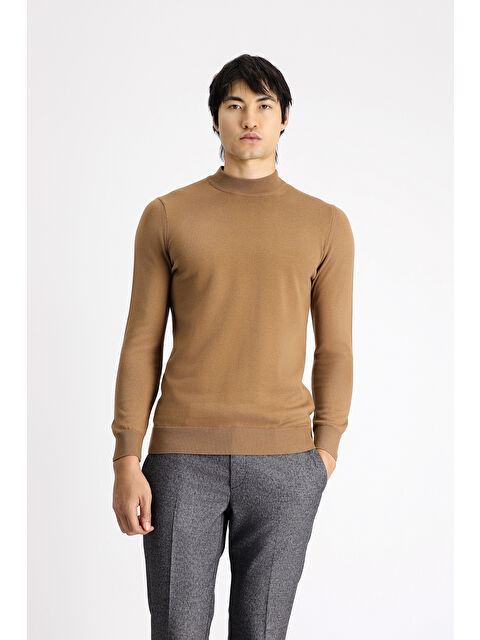 Kiğılı Bato Yaka Regular Fit Pamuklu Triko Büyük Beden Kazak - S000404889-4557