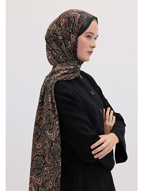 Fresh Scarfs Vıntage Echo Desen Şal Siyah - S000458417-19351