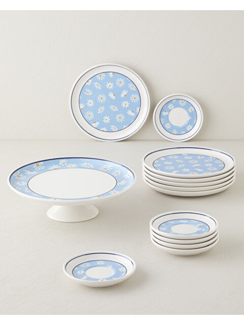 English Home Daisy Seramik Pasta Seti 13 parça 6 kişilik Renkli