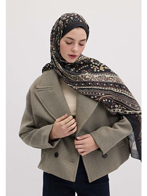 Fresh Scarfs Valerıa Desen Şal Siyah - S000458420-19351