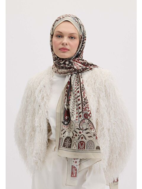 Fresh Scarfs Valerıa Desen Şal Bej - S000458420-19928