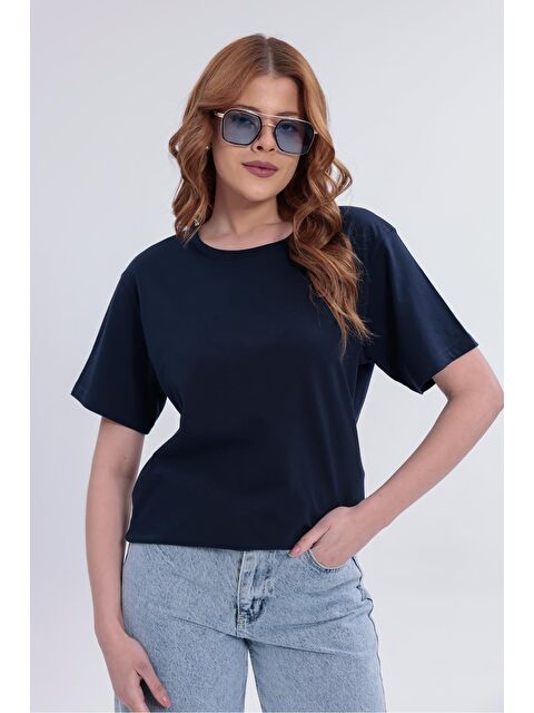 Freemen Kadın Basic Rahat Kalıp Elastanlı 30/1 Süprem Tişört-380 - S000510381-21164