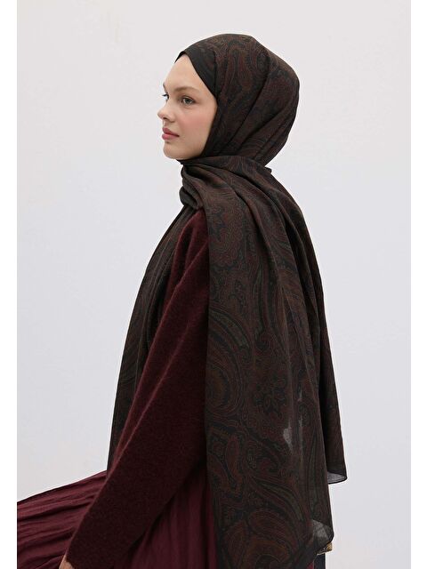 Fresh Scarfs Nedra Desen Şal Bordo - S000458421-19951