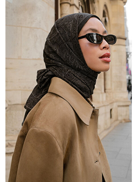 Fresh Scarfs Reına Desen Şal Siyah - S000458425-19351