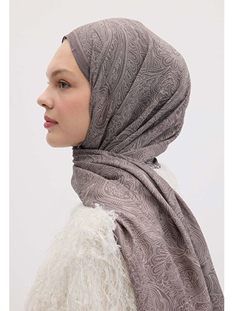 Fresh Scarfs Reına Desen Şal Metalik Gri - S000458425-20600
