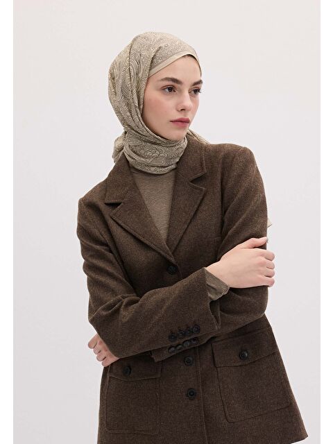 Fresh Scarfs Reına Desen Şal Kum - S000458425-29738