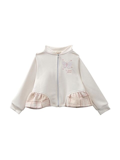 MİNİNİO Kız Bebek Kelebek Nakışlı İkili Takım - Bej - S000325953-19928