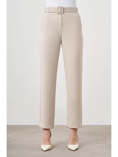 Mizalle Hazır Kemerli Bej Pantolon - S000178335-19928