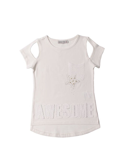 Toontoykids Kız Çocuk Awesome Nakışlı Tişört - S000255334-19965