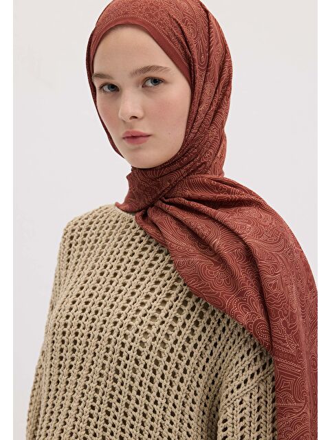 Fresh Scarfs Reına Desen Şal Bakır - S000458425-20015