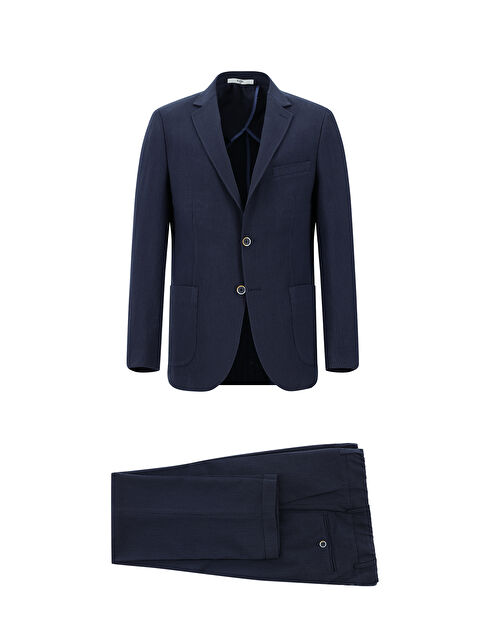 Kiğılı Slim Fit Dar Kesim Çizgili Beli Lastikli İpli Takım Elbise - S000410257-29672