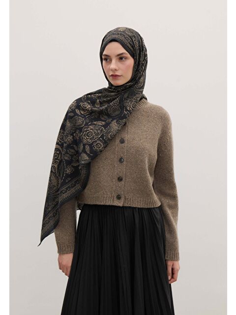 Fresh Scarfs Florıan Desen Şal Siyah - S000458426-19351