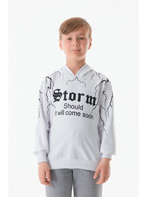 Fullamoda Baskılı Kapüşonlu Erkek Çocuk Sweatshirt - S000189232-20063