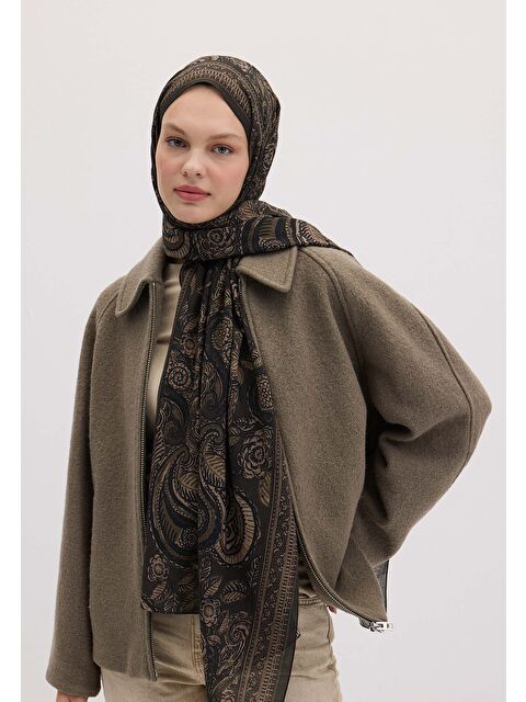 Fresh Scarfs Florıan Desen Şal Kakao - S000458426-26424