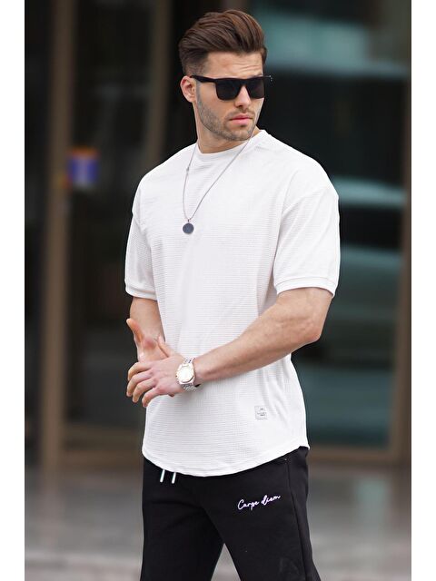 Madmext Ekru Basic Oversize Erkek Tişört 7012 - S000164547-19965