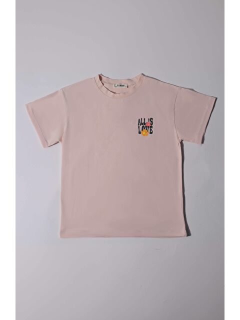 Luess Kız Çocuk %100 Pamuk Baskılı Pembe Tişört (2-3 Yaş 8-9 Yaş) - S000233085-20024