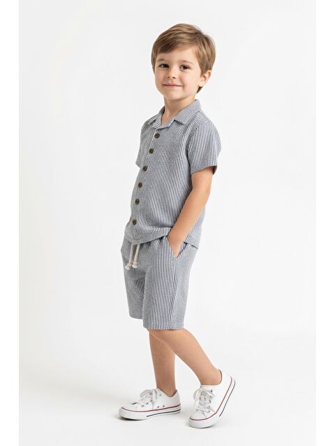 Miababy Bürümcük Gömlek Şort 2li Takım