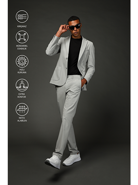 Kiğılı Techno-Line Super Slim Fit Ekstra Dar Kesim Klasik Takım Elbise