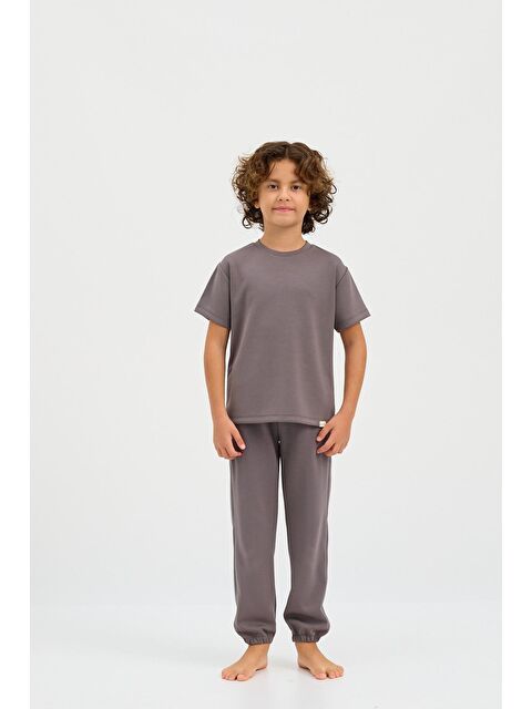 Katia And Bony Çocuk Basıc Fluffy Tshirt Koyu Gri - S000281312-29351