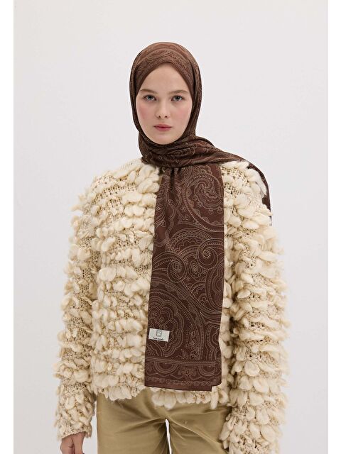 Fresh Scarfs Carmel Desen Şal Çikolata - S000458430-26416