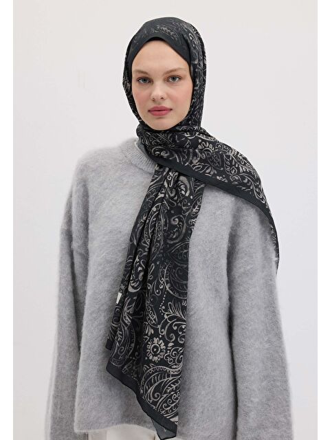 Fresh Scarfs Freesıa Desen Şal Gece Mavisi - S000458431-17234