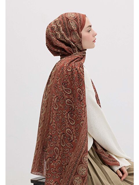 Fresh Scarfs Irene Desen Şal Kiremit - S000458432-18657