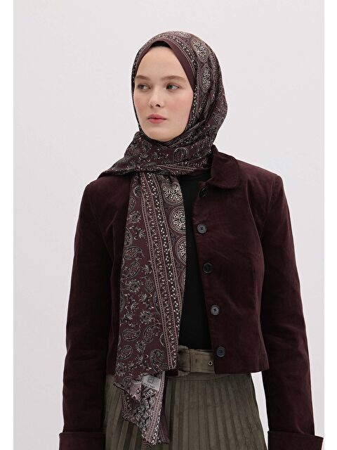Fresh Scarfs Irene Desen Şal Mürdüm - S000458432-20036