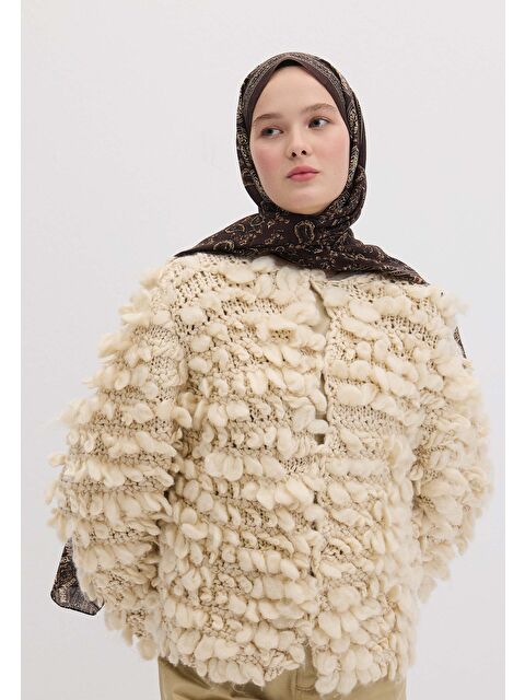 Fresh Scarfs Irene Desen Şal Kızıl Kahve - S000458432-19957