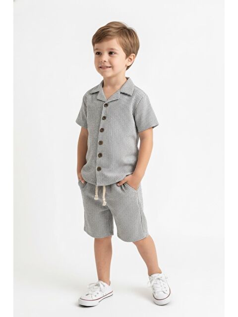 Miababy Bürümcük Gömlek Şort 2li Takım