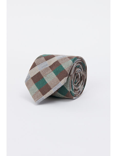 Altınyıldız Classics Erkek Kahve-Bej-Yeşil Yünlü Klasik Kravat