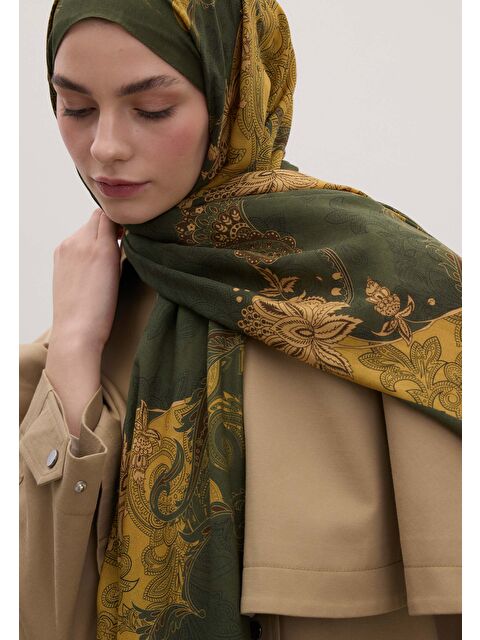 Fresh Scarfs Darıa Desen Şal Hardal - S000458434-7379