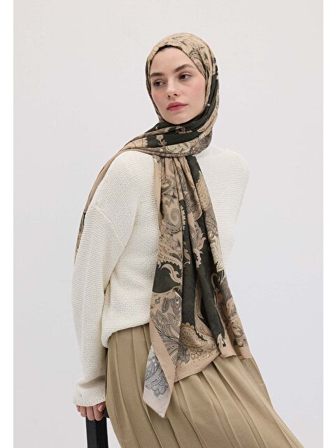 Fresh Scarfs Darıa Desen Şal Askeri Haki - S000458434-18547