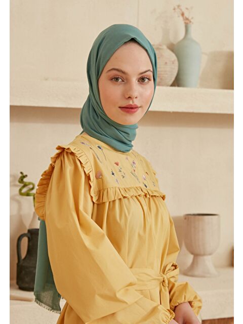 Fresh Scarfs İnce Pamuk Vual Şal Okyanus - S000420394-3695
