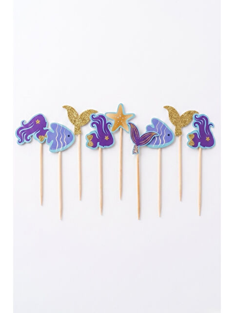 Le Mabelle Lila Deniz Kızı Temalı 10'lu Kürdan Pasta Süsü