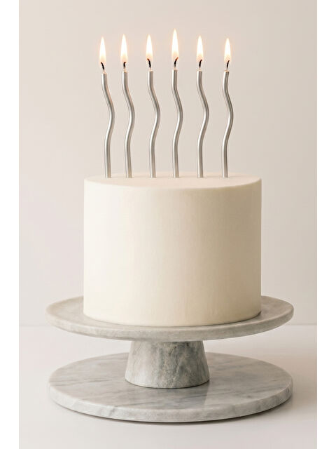 Le Mabelle Gümüş 6'lı Spiral Part Mumu