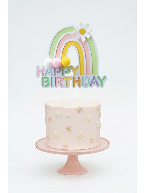 Le Mabelle Çok Renkli Figürlü Happy Birthday Pasta Süsü