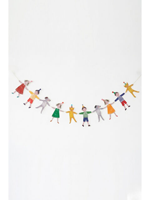 Le Mabelle Çok Renkli Neşeli Çocuklar Dekoratif Parti Banner