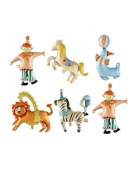 Le Mabelle Çok Renkli Hayvan Temalı 6'lı Parti Balonu